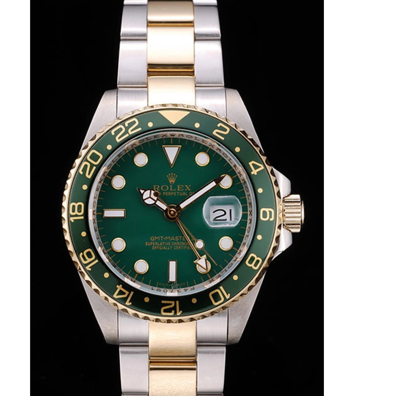Aaa replica watch Rolex Green Green Watch Ceramic GMT II Dial Master Bezel 0818